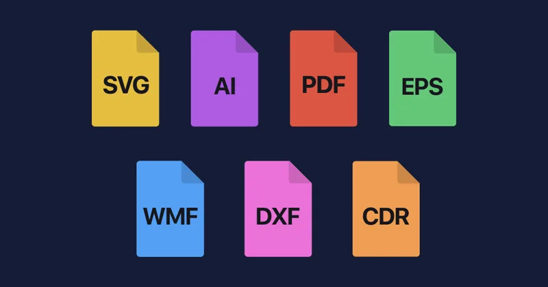 File types we recover including SVG, AI, PDF, EPS, WMF, DXF, CDR