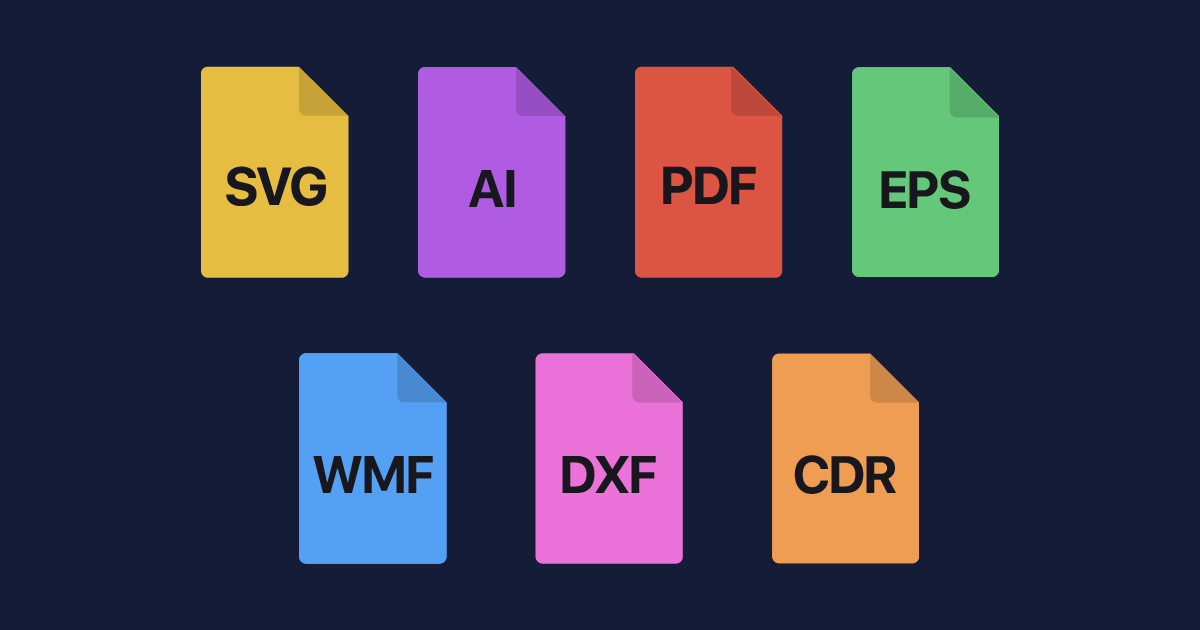 File types we recover including SVG, AI, PDF, EPS, WMF, DXF, CDR